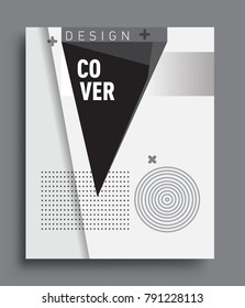 Minimalistic design, creative concept Abstract geometric pattern design black and white color background. Applicable for placards, brochures, posters, covers and banners.