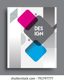 Minimalistic design, creative concept Abstract geometric design, Memphis pattern and colorful background. Applicable for placards, brochures, posters, covers and banners.