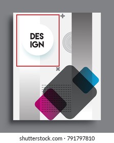Minimalistic design, creative concept Abstract geometric design, Memphis pattern and colorful background. Applicable for placards, brochures, posters, covers and banners.