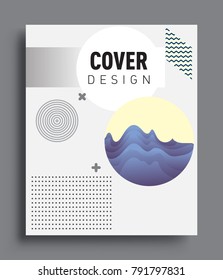Minimalistic design, creative concept Abstract geometric design, Memphis pattern and colorful background. Applicable for placards, brochures, posters, covers and banners.
