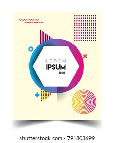 Minimalistic design, creative concept Abstract geometric design, Memphis pattern and colorful background. Applicable for placards, brochures, posters, covers and banners.