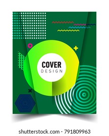 Minimalistic design, creative concept Abstract geometric design, Memphis pattern and colorful background. Applicable for placards, brochures, posters, covers and banners.