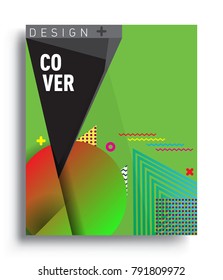 Minimalistic design, creative concept Abstract geometric design, Memphis pattern and colorful background. Applicable for placards, brochures, posters, covers and banners.