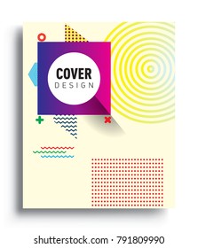 Minimalistic design, creative concept Abstract geometric design, Memphis pattern and colorful background. Applicable for placards, brochures, posters, covers and banners.