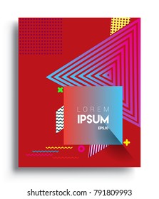 Minimalistic design, creative concept Abstract geometric design, Memphis pattern and colorful background. Applicable for placards, brochures, posters, covers and banners.