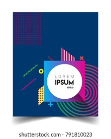 Minimalistic design, creative concept Abstract geometric design, Memphis pattern and colorful background. Applicable for placards, brochures, posters, covers and banners.