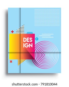 Minimalistic design, creative concept Abstract geometric design, Memphis pattern and colorful background. Applicable for placards, brochures, posters, covers and banners.