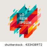 Minimalistic design, creative concept, modern diagonal abstract background Geometric element. Blue,yellow and red diagonal lines & triangles. vector-stock illustration