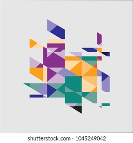 Minimalistic design, creative concept, modern abstract background Geometric element. colorful diagonal lines 
and triangles. vector-stock illustration