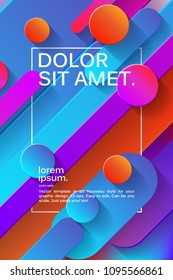 Minimalistic design, creative concept, modern diagonal abstract background Geometric modern element. Blue,pink and violet diagonal lines circles. vector-stock illustration