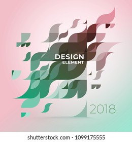Minimalistic design, creative concept, modern diagonal abstract background Geometric element. Multi-colored geometric waves with transparency and gradients. Vector-stock illustration In a modern flat 
