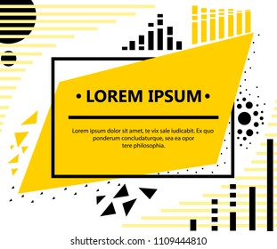 Minimalistic design, creative concept, modern abstract background Geometric element. Vector illustration. Colorful lines and circles.