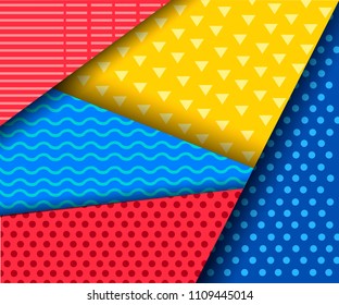 Minimalistic design, creative concept, modern abstract background Geometric element. Vector illustration. Colorful lines and circles.