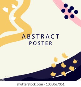 Minimalistic design, creative concept, modern diagonal abstract background Geometric element. Pink and yellow brush lines. Vector illustration.