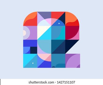 Minimalistic design, creative concept, modern abstract background Geometric element. Blue,purple and red diagonal lines & triangles. vector-stock illustration