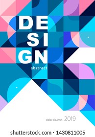 Minimalistic design, creative concept, modern abstract Geometric  background . Cover template Blue,purple and pink diagonal lines & triangles. vector-stock illustration