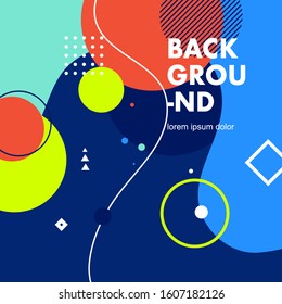 Minimalistic design creative concept with modern circle and memphis element for poster, calendar, background or wallpaper