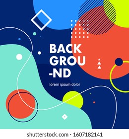 Minimalistic design creative concept with modern circle and memphis element for poster, calendar, background or wallpaper