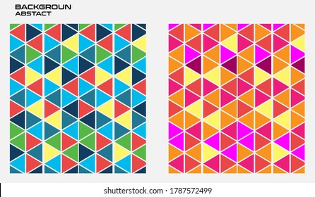 Minimalistisches Design kreatives Konzept moderne diagonale abstrakte Hintergrund Geometrisches Element. Blaugelbe und rote diagonale Linien und Dreiecke