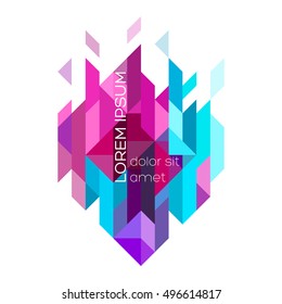 Minimalistic design, creative concept, modern diagonal abstract background Geometric element. Blue,pink, violet and purple diagonal lines & triangles. vector stock illustration