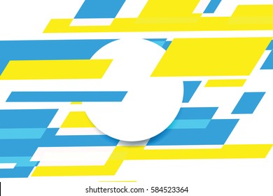 Minimalistic design, creative concept, modern diagonal abstract background Geometric element. Blue,yellow lines & triangles. vector-stock illustration