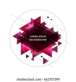 Minimalistic design, creative concept, modern diagonal abstract background Geometric element. purple, dark diagonal lines & triangles. vector-stock illustration.