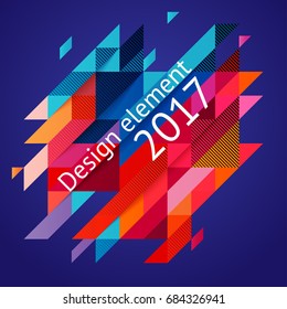 Minimalistic design, creative concept, modern diagonal abstract background Geometric element. Red, blue and yellow diagonal lines & triangles. Vector-stock illustration In a modern flat style.