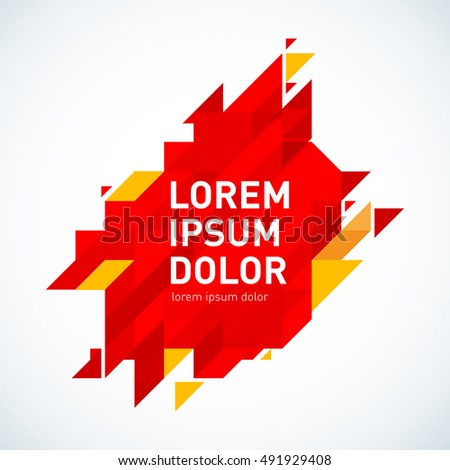 Minimalistic design, creative concept, modern diagonal abstract background Geometric element. Red and yellow diagonal lines & triangles. Islated vector-stock illustration