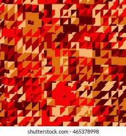 Minimalistic design, creative concept, seamless vector pattern with chaotic geometric elements, shapes.  Abstract background with red, yellow, brown lines in the form of polygons.