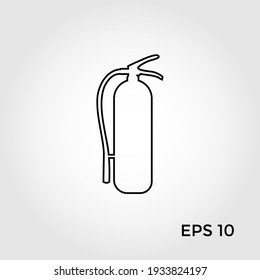 Minimalistic design fire extinguisher vector icon on white background