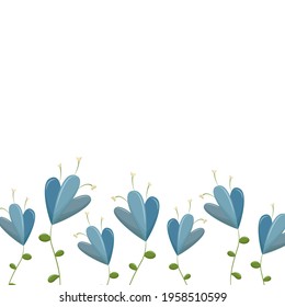 Minimalistic design for a gift card for Mother's Day, Birthday, Women's Day, wedding. Floral field background for banner, poster, flyer, label. Cute girly square concept template with place for text.