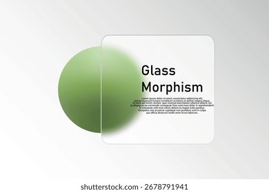 Diseño minimalista con un gradiente verde y un efecto de vidrio transparente. Eps 10
