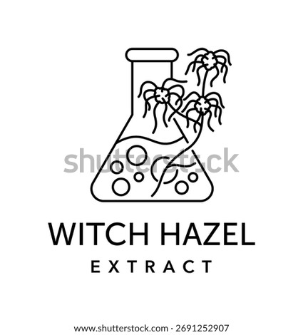 A minimalistic design highlighting witch hazel extract, a renowned natural remedy ingredient and solution