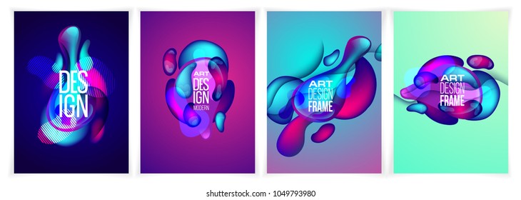 minimalistic design of the hipster frames vector. Vector gradient. frame for text modern design. stylish gradients graphic in fluid style. business cards, invitations, vector illustration