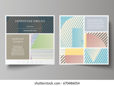 Minimalistic design with lines, geometric shapes forming beautiful background. Business templates for square brochure, magazine, flyer, booklet or report. Leaflet cover, abstract vector layout