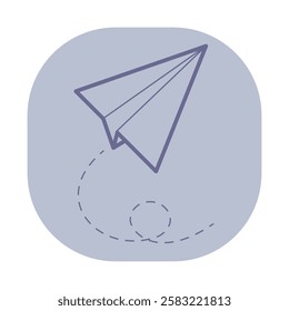 Minimalistic design of paper airplane indicating concept of sending messages in business environment. Communication and efficiency in tasks