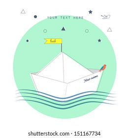 Minimalistic design with paper boat