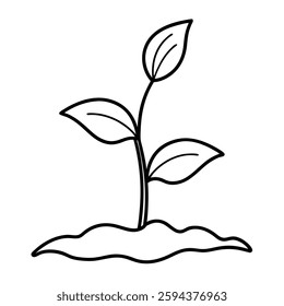 minimalistic design is perfect for botanical studies, eco-friendly concepts, gardening themes, and educational materials, offering a clean and elegant representation of plant life and sustainability.