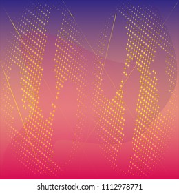 Minimalistic design for template. Abstract geometric background and colorful gradients halftone. Can be used for the design of posters, paintings, textiles, web design, magazine.