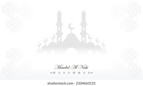 minimalistic design template banner poster celebration of the birthday of the prophet Muhammad SAW