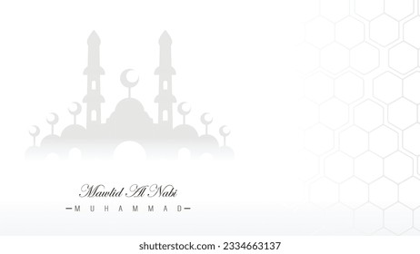minimalistic design template banner poster celebration of the birthday of the prophet Muhammad SAW