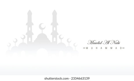 minimalistic design template banner poster celebration of the birthday of the prophet Muhammad SAW