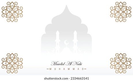 minimalistic design template banner poster celebration of the birthday of the prophet Muhammad SAW