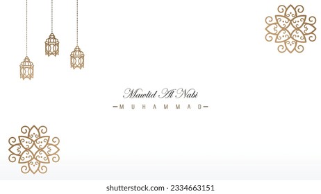 minimalistic design template banner poster celebration of the birthday of the prophet Muhammad SAW