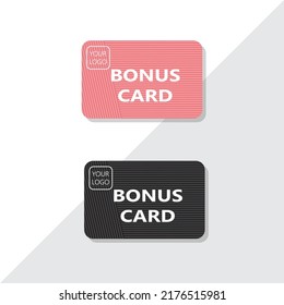 Minimalistic design template for a bonus card in two colors. Vector illustration