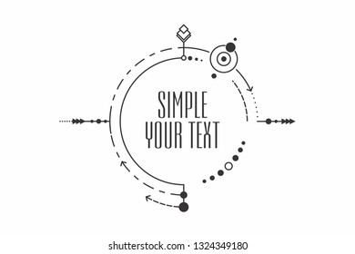 Minimalistic design. Vector lines. Frame for text graphics of modern art. design of business cards, invitations, gift cards, flyers, brochures, tattoo