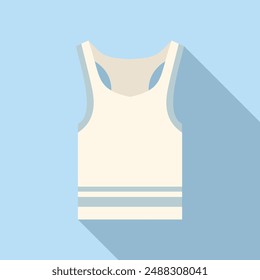 Minimalistic design of a white tank top with sleek lines on a blue background, ideal for fashion icons