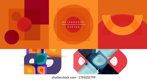 Minimalistic designs, creative concepts, vector geometric abstract background set