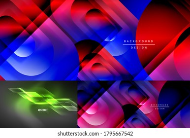 Minimalistic designs, creative concepts, vector geometric abstract background set, dynamic lines