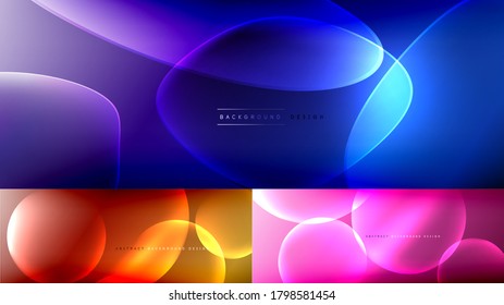 Minimalistic designs, creative concepts, vector geometric abstract background set, bubbles